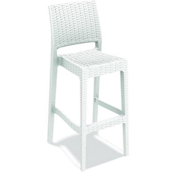 Compamia Compamia ISP866-WH Jamaica Resin Wickerlook Barstool White -  set of 2 ISP866-WH